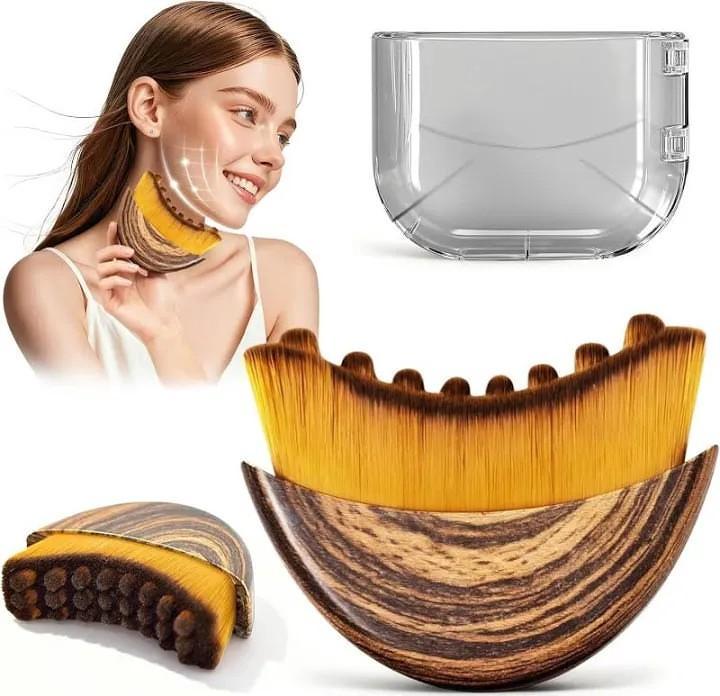 Curved Contour Makeup Brush – Face & Neck Blending Brush